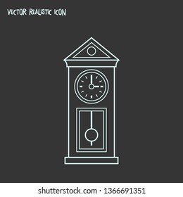Wall clock icon line element. Vector illustration of wall clock icon line isolated on clean background for your web mobile app logo design.