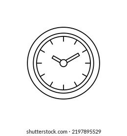 Wall clock icon in line style icon, isolated on white background