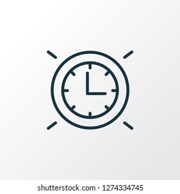 Wall clock icon line symbol. Premium quality isolated watch element in trendy style.
