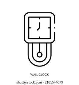 icono de reloj de pared. Signo de estilo lineal aislado en fondo blanco. Ilustración del vector