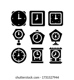 wall clock  icon or logo isolated sign symbol vector illustration - Collection of high quality black style vector icons
