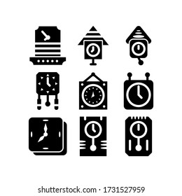 icono de reloj de pared o logotipo símbolo de signo aislado ilustración vectorial - Colección de iconos vectoriales de estilo negro de alta calidad

