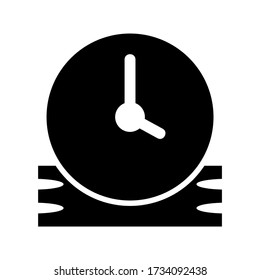 icono de reloj de pared o logotipo símbolo de signo aislado ilustración vectorial - iconos vectoriales de estilo negro de alta calidad
