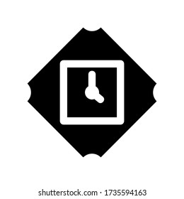 icono de reloj de pared o logotipo símbolo de signo aislado ilustración vectorial - iconos vectoriales de estilo negro de alta calidad
