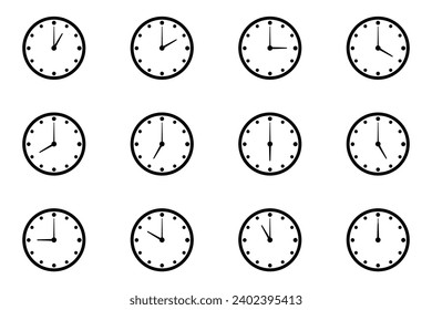 wall clock icon, mega set clock icon vector