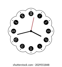 Wall clock icon on a white background. A vector image.