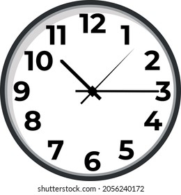 Icono de reloj de pared en fondo blanco. Ilustración vectorial aislada. Observen aislado. Hora. Vector simple reloj de pared redondo clásico negro y blanco.