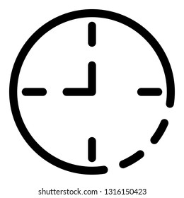 Wall clock icon. Outline wall clock vector icon for web design isolated on white background