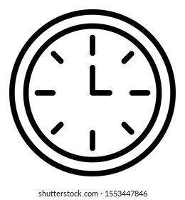 Wall clock icon. Outline wall clock vector icon for web design isolated on white background