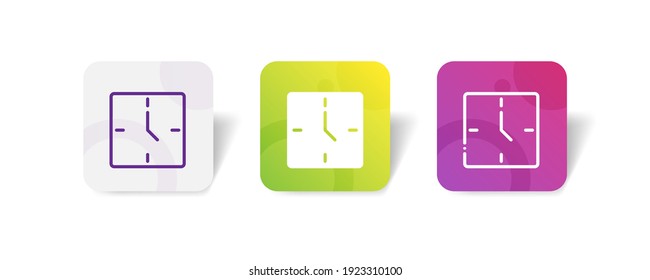 wall clock icon set bundle in line, solid, glyph, 3d gradient style