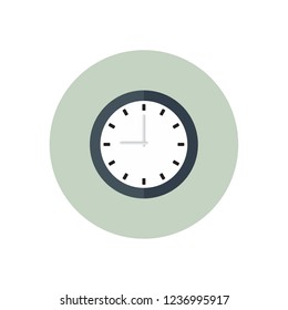 wall clock icon. Simple illustration of wall clock vector icon for web, flat design