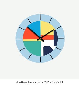 Wall clock icon symbol vector illustration with