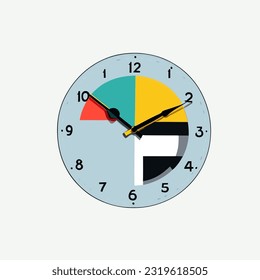 Símbolo de icono de reloj de pared ilustración vectorial elegante minimalista