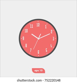 Wall clock icon, time symbol, flat vector and trendy illustration sign