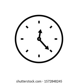 Wall clock icon in a trendy flat design