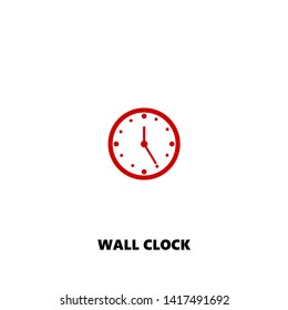 wall clock icon. wall clock vector design. sign design. red color