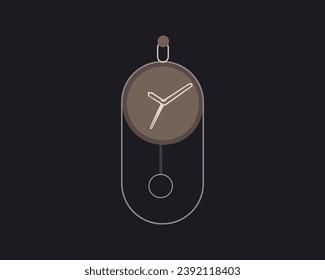 Wall clock icon , Vector illustration flat design. Black and white new year vector clock. Holiday coloring page. Clock logo graphic design concept. 