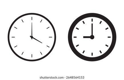 wall clock icon, vector illustration on transparent background. Vector illustration eps file.