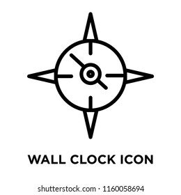 Wall clock icon vector isolated on white background, Wall clock transparent sign , line and outline elements in linear style
