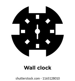 Wall clock icon vector isolated on white background, Wall clock transparent sign , black time symbols