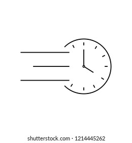 Wall clock icon - vector linear clock sign or logo element
