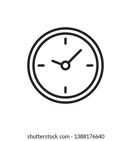wall clock icon vector outlinw style design
