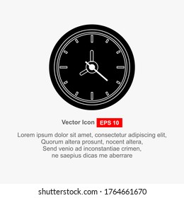 Wall clock icon with a white background. Vector illustration of flat style.