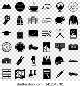 Wall clock icons set. Simple style of 36 wall clock vector icons for web for any design