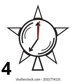 iconos de reloj de pared con formas simples y variaciones diferentes