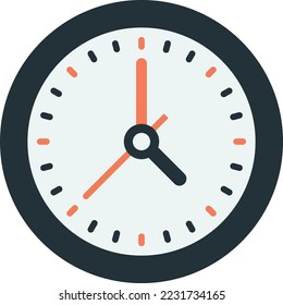 wall clock illustration in minimal style isolated on background