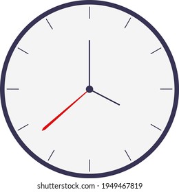 Wall-Uhr, Illustration, Vektorgrafik auf weißem Hintergrund.