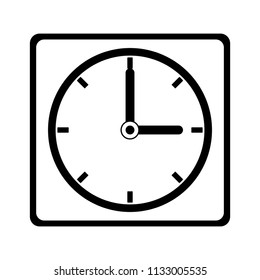 Wall clock isolated black and white