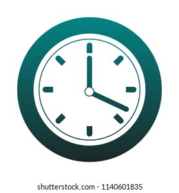 Wall clock isolated blue lines