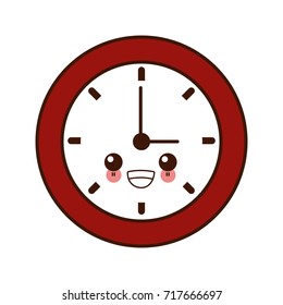 Wall Clock Isolated Cute Kawaii Cartoon Stock Vector (royalty Free 