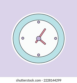 a wall clock isolated on soft purple background