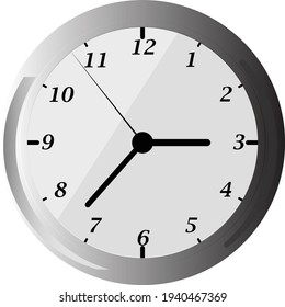 wall clock isolated on white background