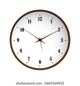 Wall clock, wall clock isolated on white background, Vector 3d realistic for office wall