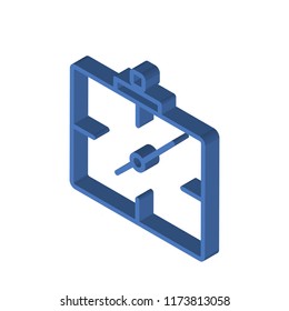Wall clock isometric left top view 3D icon