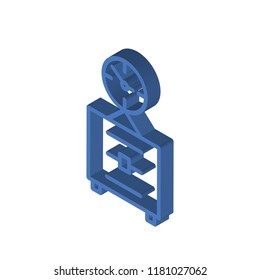 Wall clock isometric left top view 3D icon