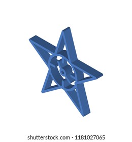 Wall clock isometric left top view 3D icon