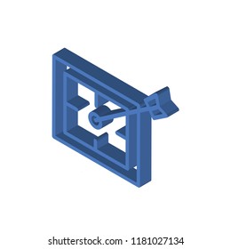 Wall clock isometric left top view 3D icon