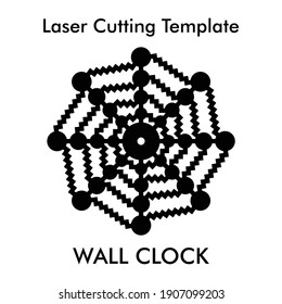 Wall clock Laser cutting file of modern and attractive clock for wall and home decor. Wall clock cut file template for mdf, acrylic and metal cutting.