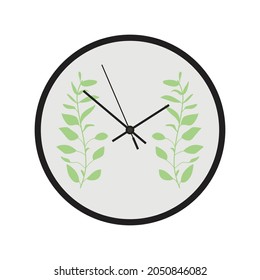 reloj de pared con hojas, reloj de pared, diseño de reloj