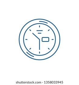 Wall clock line icon concept. Wall clock flat  vector symbol, sign, outline illustration.