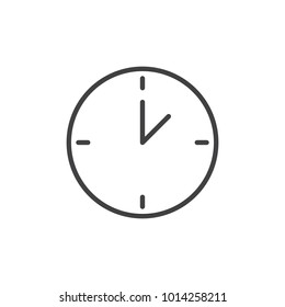 Wall clock line icon, outline vector sign, linear style pictogram isolated on white. Watch, time symbol, logo illustration. Editable stroke