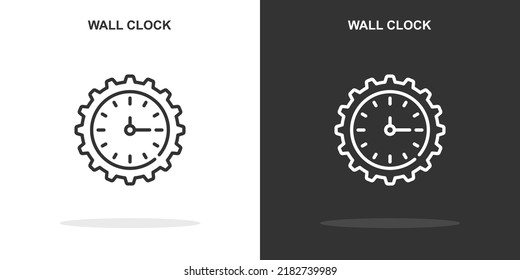 wall clock line icon. Simple outline style.wall clock linear sign. Vector illustration isolated on white background. Editable stroke EPS 10