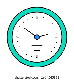 wall clock line icon vector. wall clock sign. isolated symbol illustration