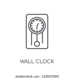 Wall clock linear icon. Modern outline Wall clock logo concept on white background from Human Resources collection. Suitable for use on web apps, mobile apps and print media.