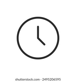 Wall clock, linear style icon. Simple round wall clock. Editable stroke width.