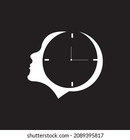 Wall Clock Logo Design Template Image , Clock Clipart, Clock Icon, Logo Icon PNG and Vector with Black Background